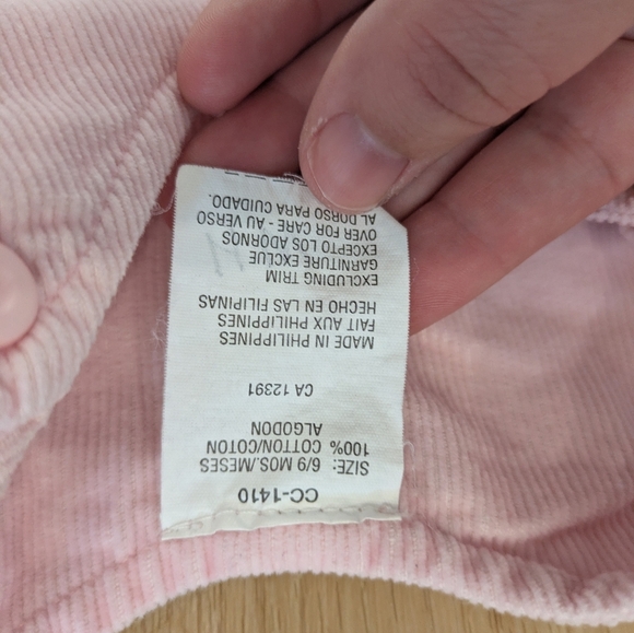 Vintage Light Pink Courdory Embroidered Baby Overalls - Picture 3 of 5